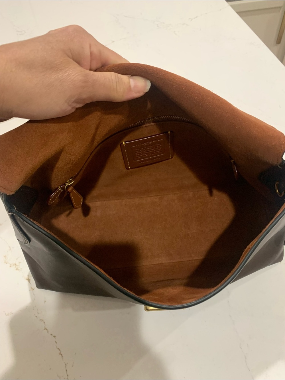 Coach Natural Grain Leather Chelsea Shoulder Bag 30 - Picture 12 of 16
